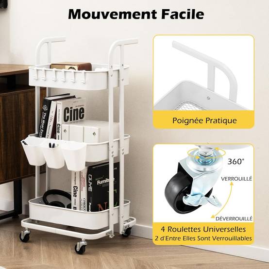 Chariot avec compartiments de rangement pour seau de 20 L Bucket Filter - De Witte S.A Chariot avec compartiments de rangement pour seau de 20 L Bucket Filter - De Witte S.A