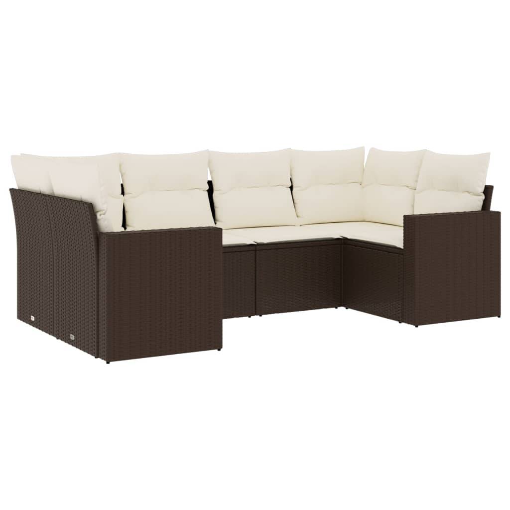 ComfortXL - Salon de jardin modulable en résine tressée pour balcon ou terrasse Marron 6 pcs – ComfortXL Outdoor Living - Image 2