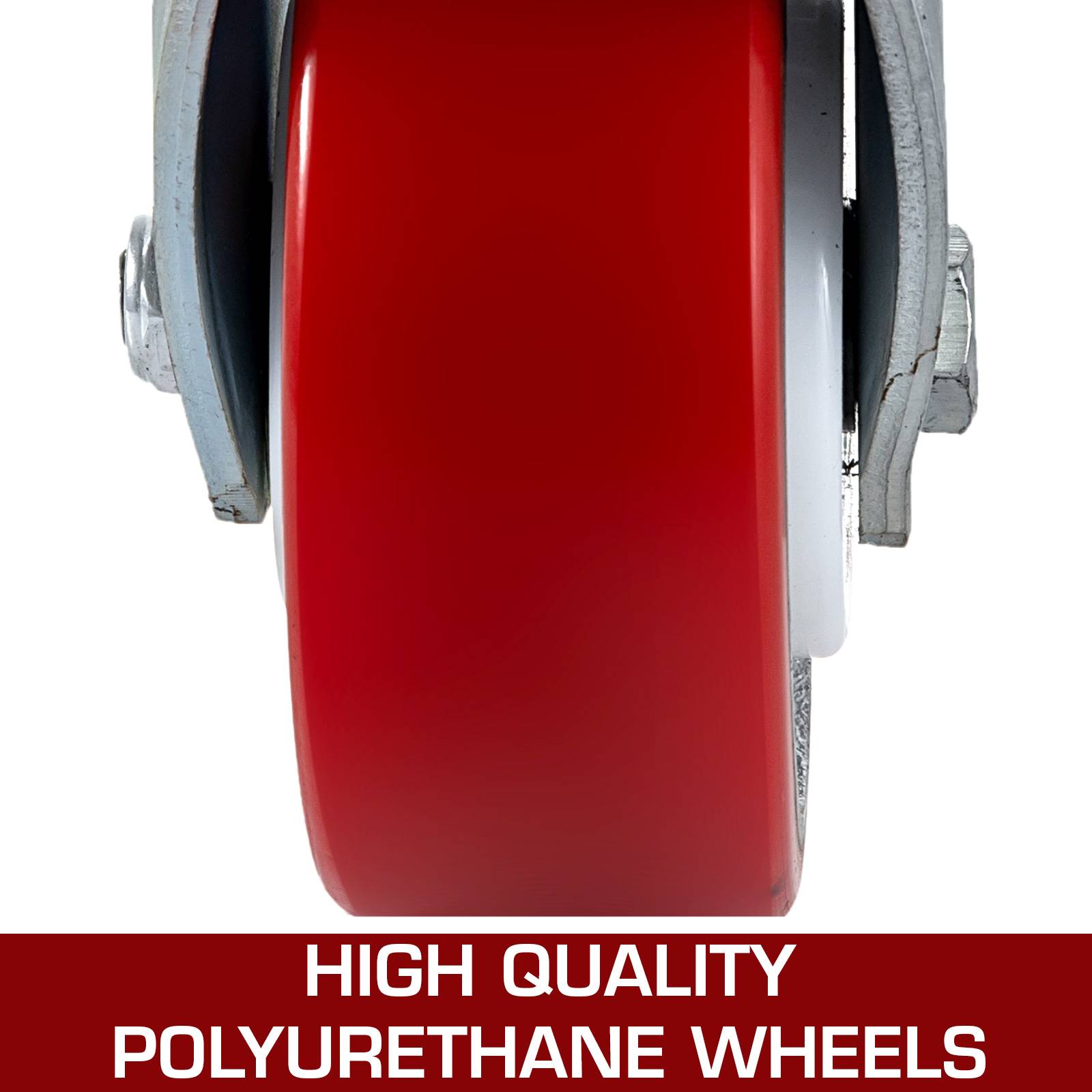 VEVOR Roulettes 15cm, 2 rigides/2 pivotantes, frein latéral, charge 450kg/roue - Image 3