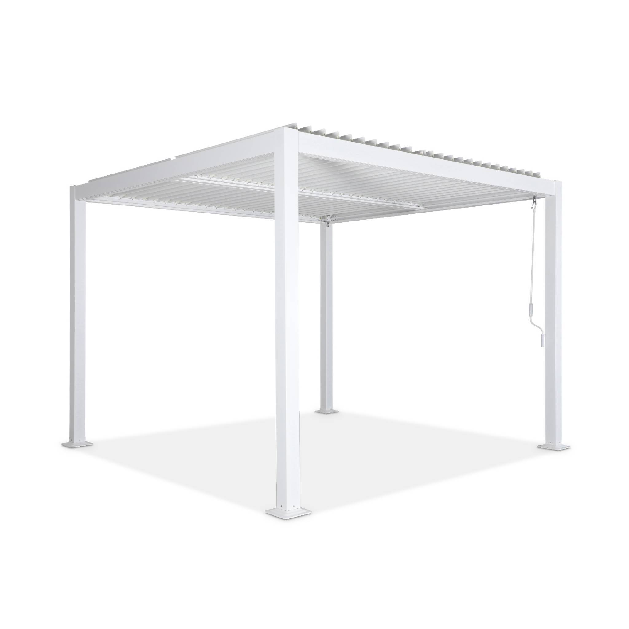 Pergola bioclimatique blanche. aluminium et acier. 3x3m. lames orientables | sweeek - Image 2