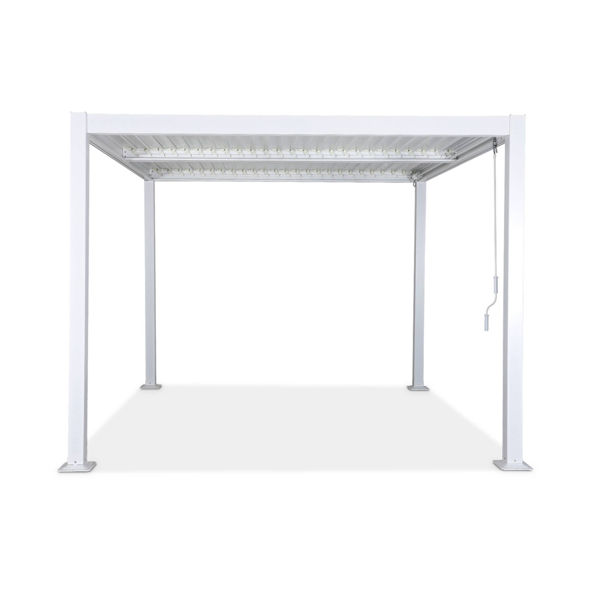 Pergola bioclimatique blanche. aluminium et acier. 3x3m. lames orientables | sweeek - Image 3