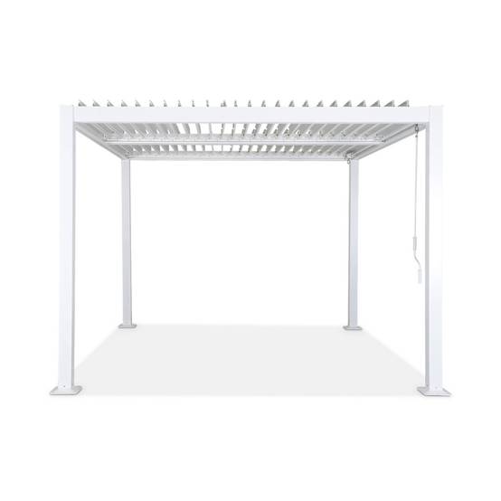 Pergola bioclimatique blanche. aluminium et acier. 3x3m. lames orientables | sweeek - Image 5