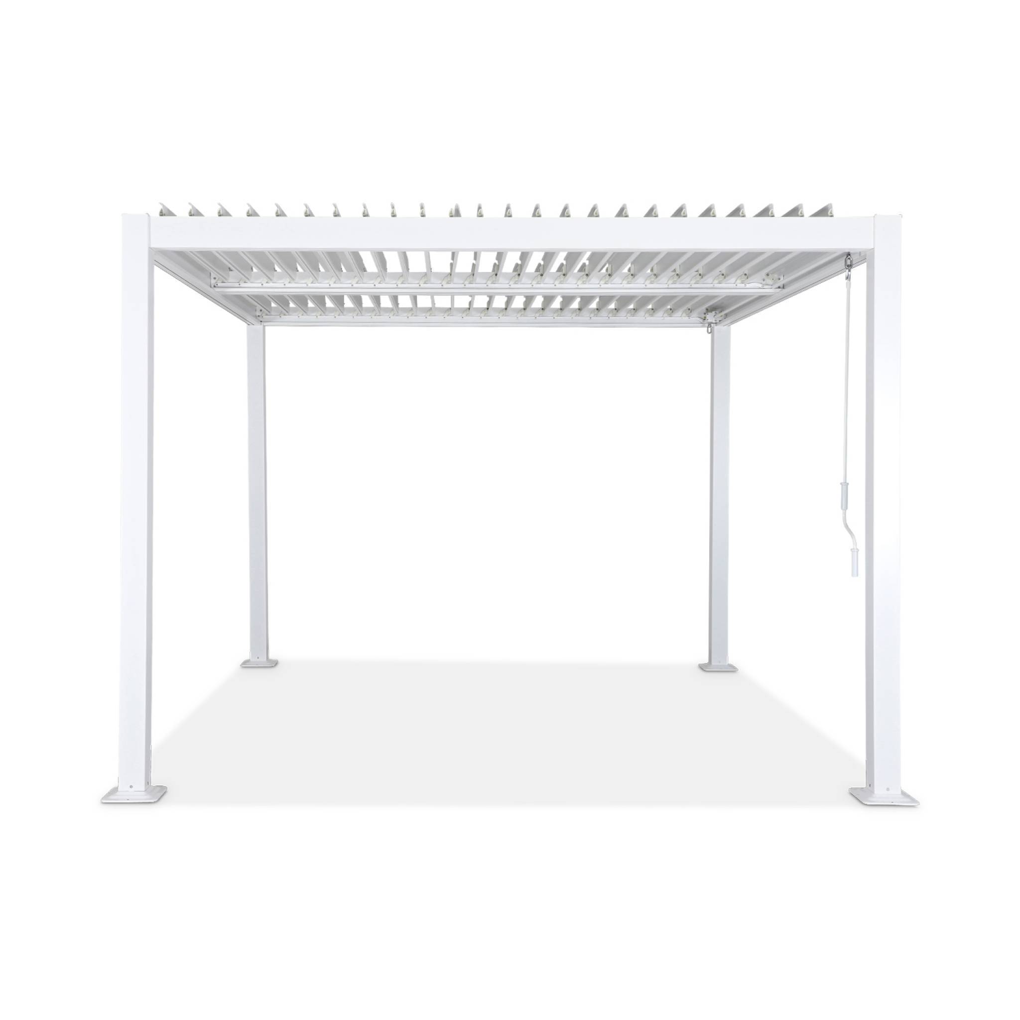Pergola bioclimatique blanche. aluminium et acier. 3x3m. lames orientables | sweeek - Image 5
