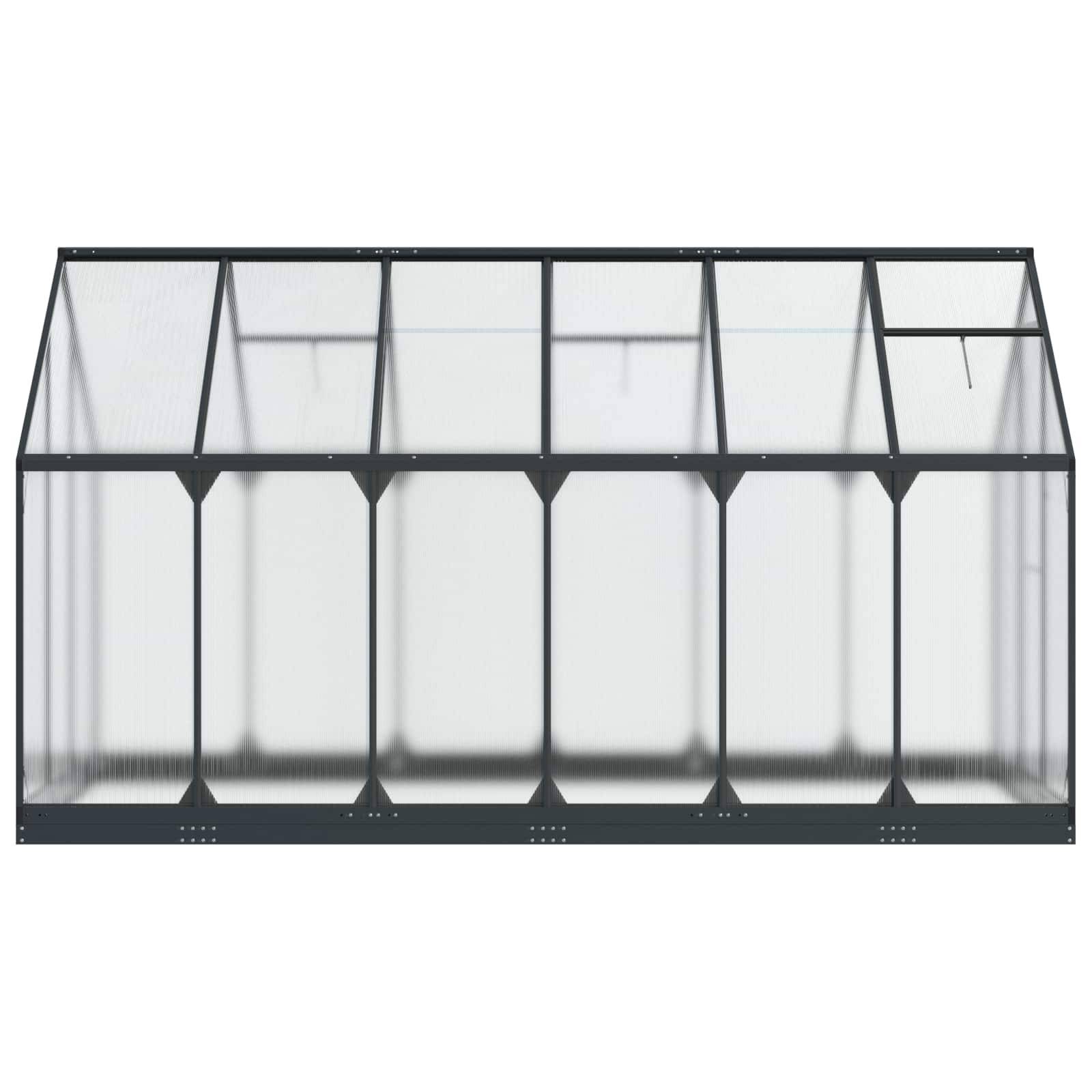 PANGIVO - Serre de jardin aluminium et acier galvanisé anthracite 183.5 x 363.5 x 207 cm - PANGIVO - Image 5