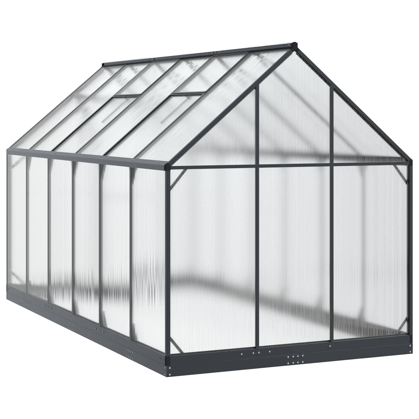 PANGIVO - Serre de jardin aluminium et acier galvanisé anthracite 183.5 x 363.5 x 207 cm - PANGIVO - Image 6