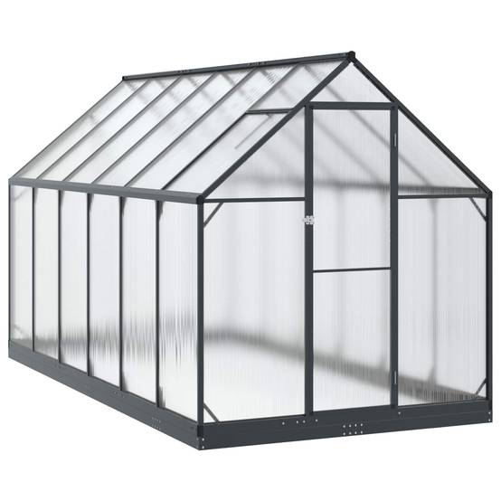 PANGIVO - Serre de jardin aluminium et acier galvanisé anthracite 183.5 x 363.5 x 207 cm - PANGIVO - Image 2