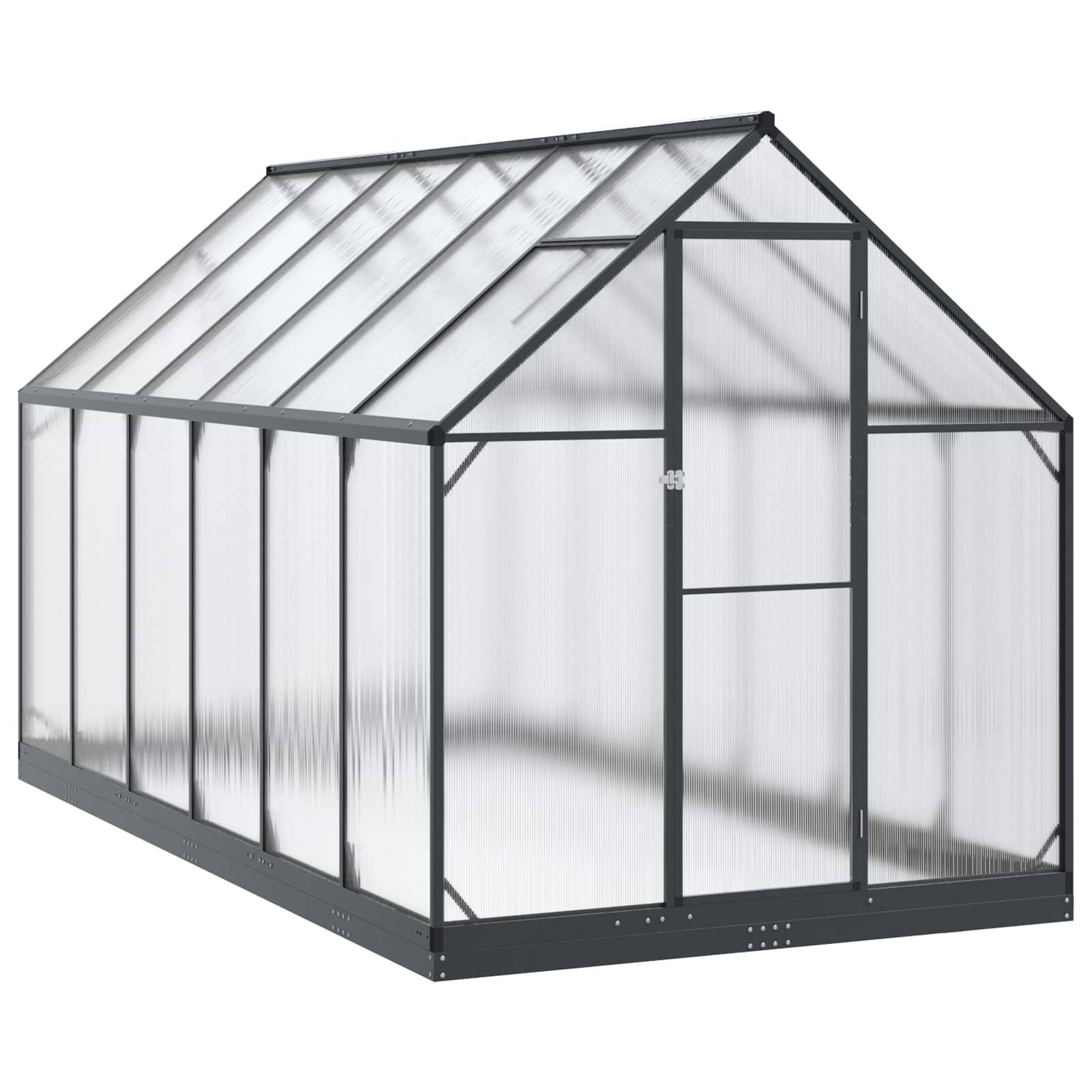 PANGIVO - Serre de jardin aluminium et acier galvanisé anthracite 183.5 x 363.5 x 207 cm - PANGIVO - Image 2
