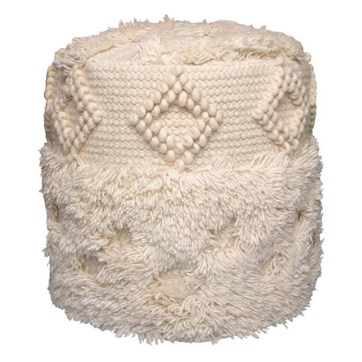 Pouf Bohème Fait à la Main "Bohist" 35cm Naturel - Image 1