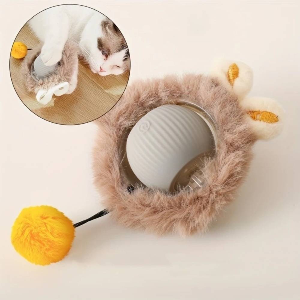 IntiMeg - Jouet pour chat balle en peluche électrique Gris IntiMeg - Image 3