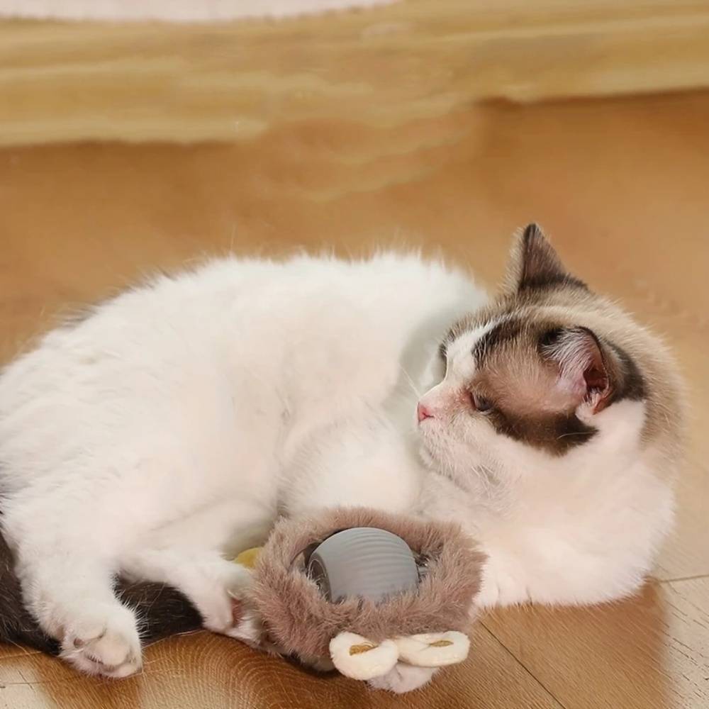 IntiMeg - Jouet pour chat balle en peluche électrique Gris IntiMeg - Image 2