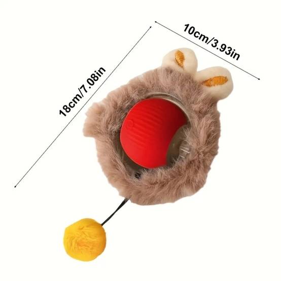 IntiMeg - Jouet pour chat balle en peluche électrique Gris IntiMeg - Image 5