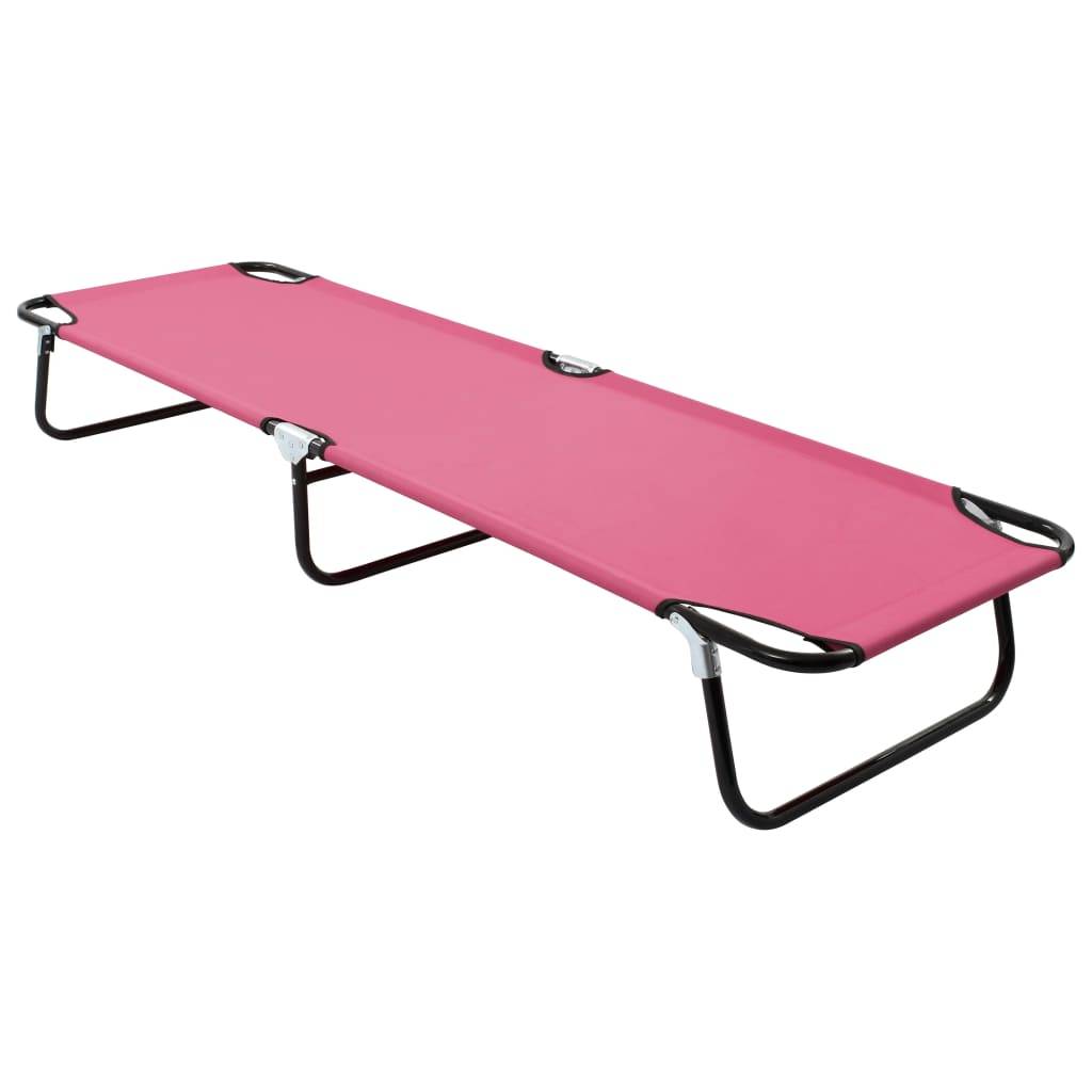 Vidaxl - Chaise longue pliable acier rose vidaXL 310349 - Image 1