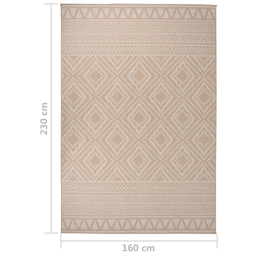 Grand Tapis d'Extérieur Tissage Plat en PP Design Rayé pour Jardin Terrasse Brun 160x230 cm – ComfortXL Outdoor Living - Image 6