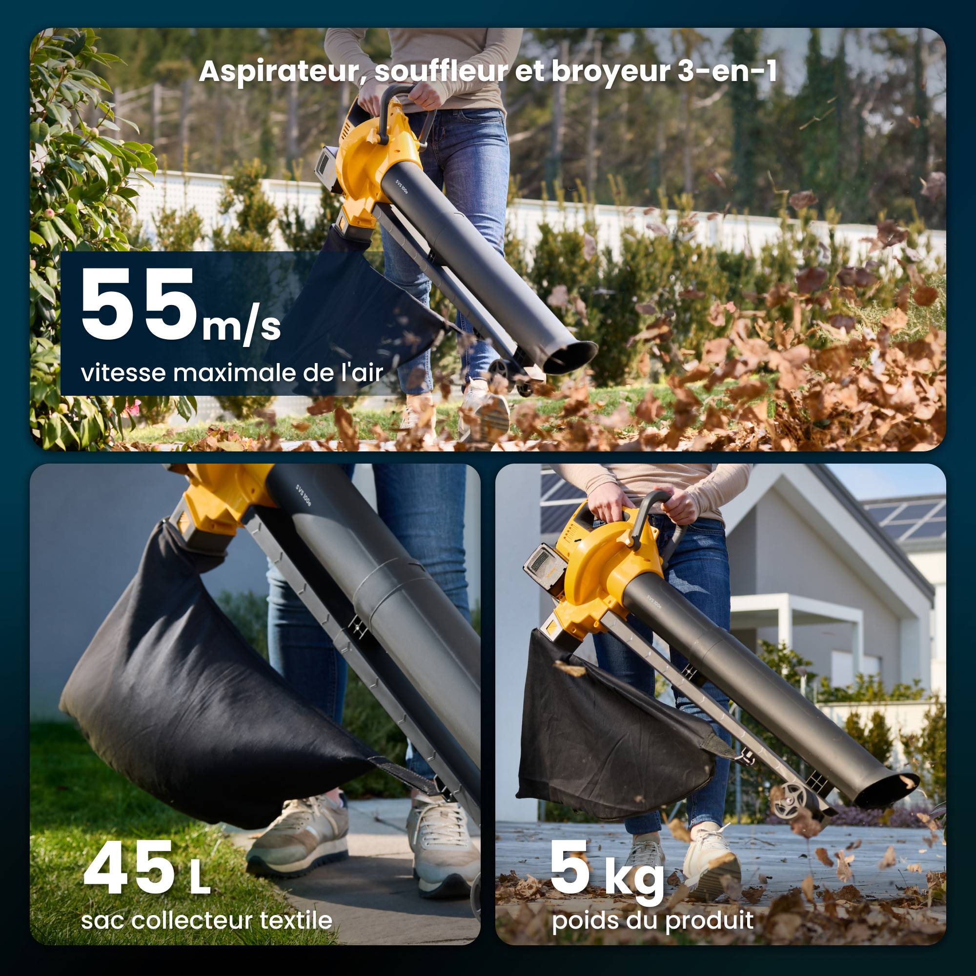 Stiga - Kit 3en1 SVS 100e, aspirateur et souffleur avec broyeur, 2x 20V (4Ah) batterie - STIGA - Image 2