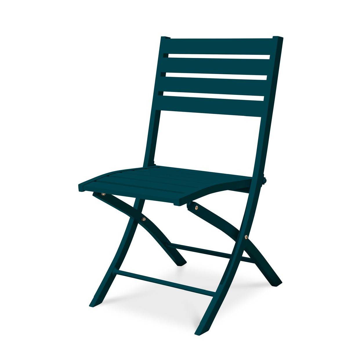 Paris Prix - Chaise de Jardin Pliante "Marius" 82cm Bleu Canard - Imagen 2