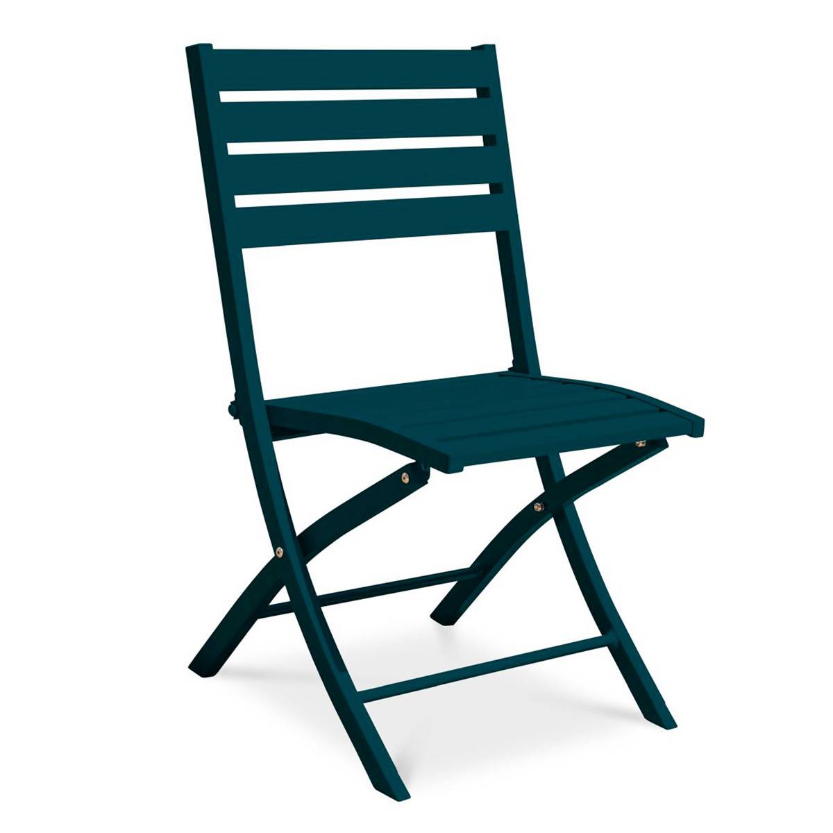 Paris Prix - Chaise de Jardin Pliante "Marius" 82cm Bleu Canard - Imagen 1