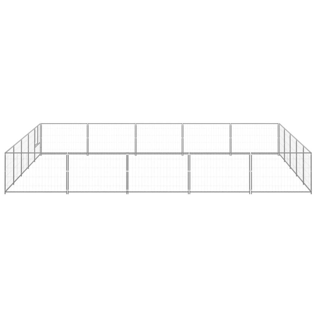 Helloshop26 - Chenil extérieur cage enclos parc animaux chien argenté 25 m² acier - Imagen 3