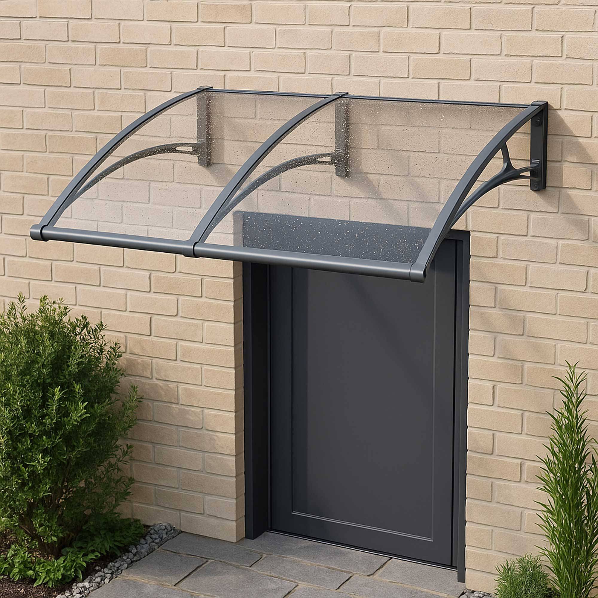 Marquise en polycarbonate 2 panneaux WERKA PRO - 80 x 300 cm - Image 3