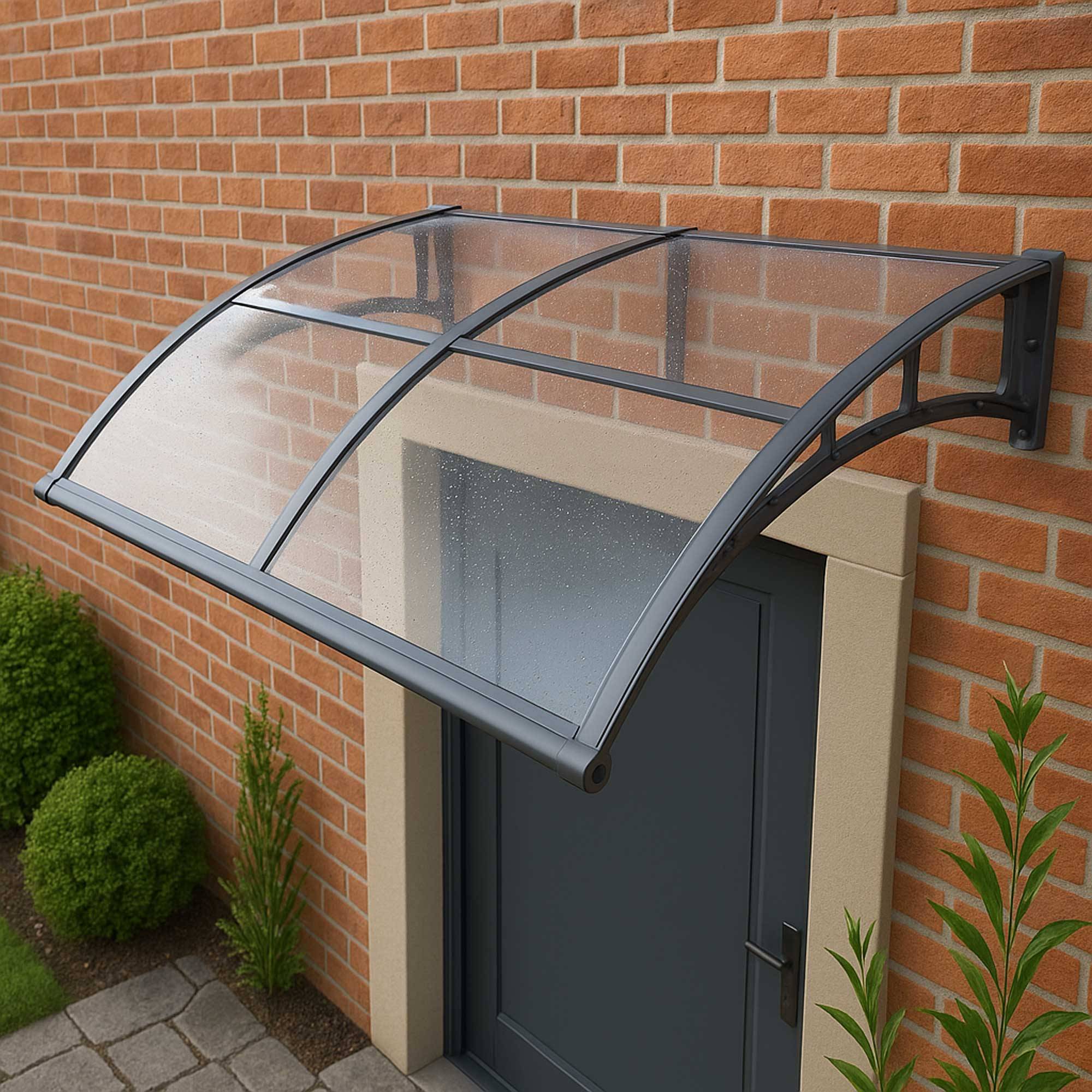 Marquise en polycarbonate 2 panneaux WERKA PRO - 80 x 300 cm - Image 4