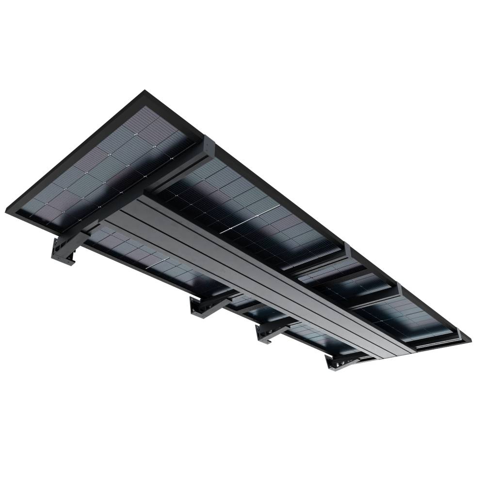 Ombrazur - Auvent solaire POWER Gris anthracite indépendant 3 panneaux - Imagen 7