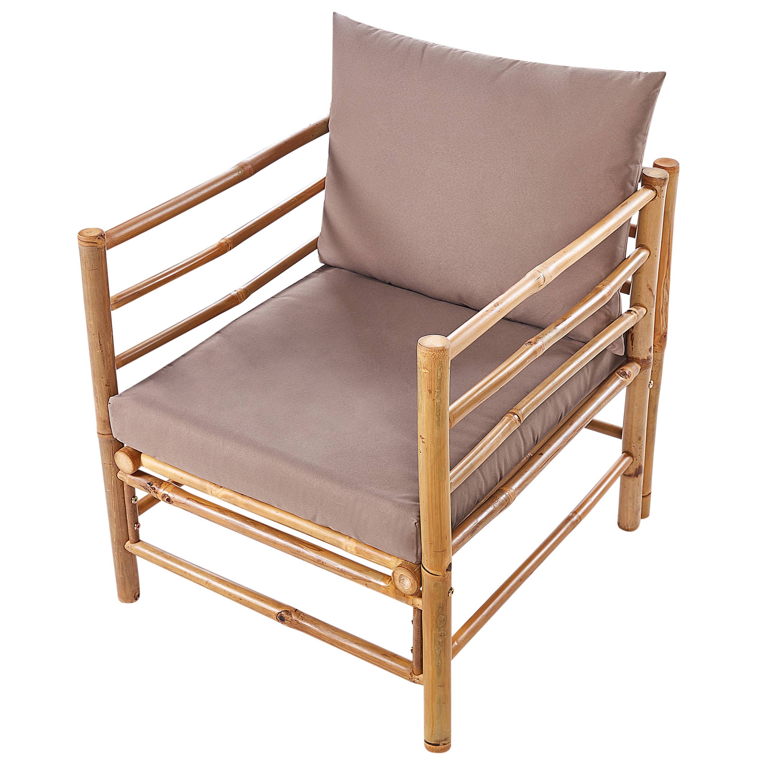 Beliani - Set de jardin, 5 Personnes Bambou Taupe CERRETO - Beliani - Imagen 7