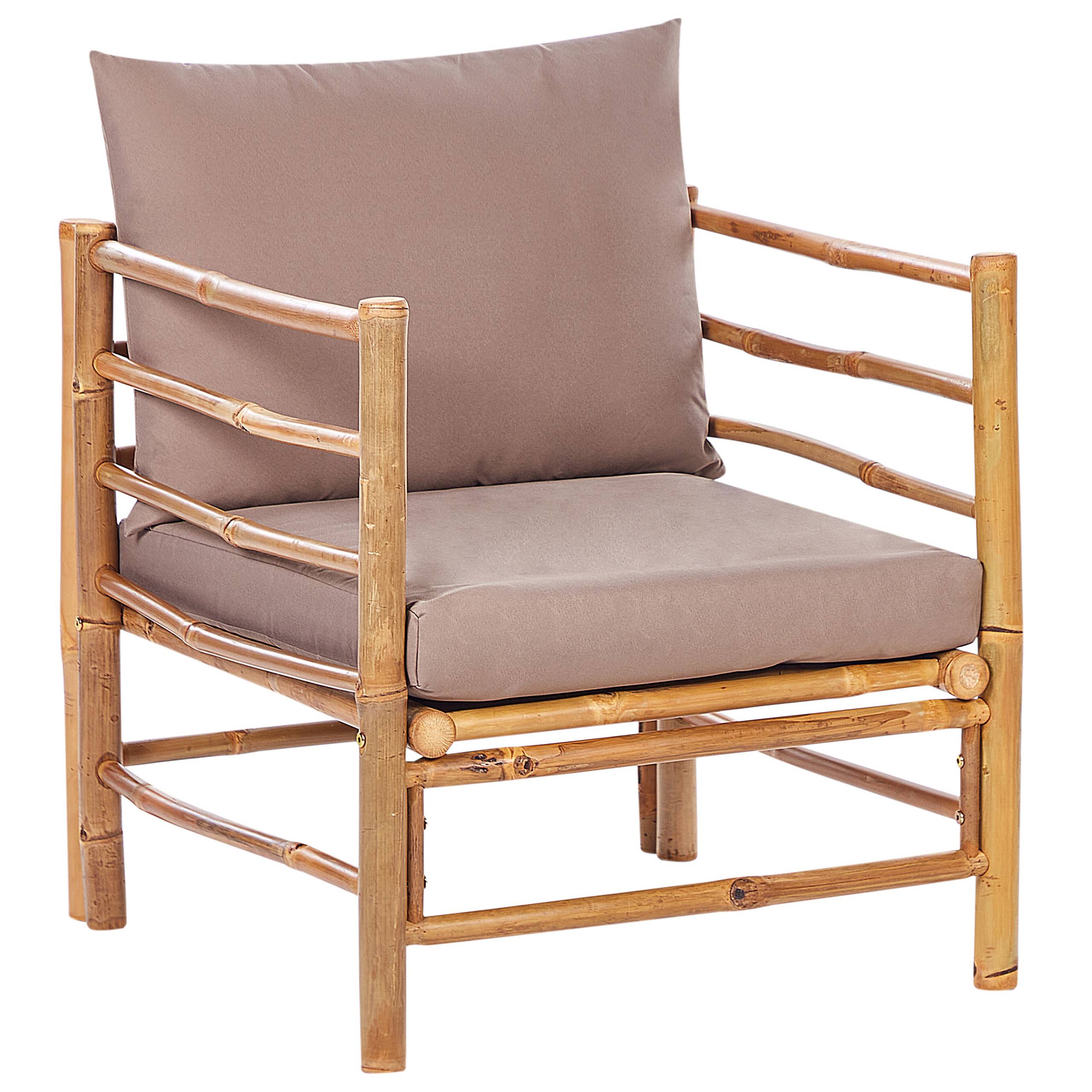 Beliani - Set de jardin, 5 Personnes Bambou Taupe CERRETO - Beliani - Imagen 4