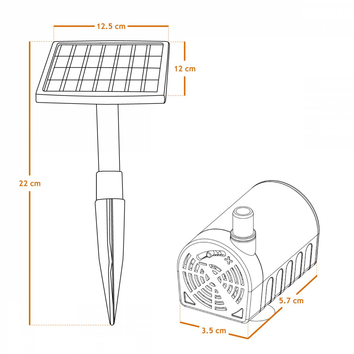 Linxor - Pompe à eau solaire pour fontaine, piscine, bassin extérieur de jardin avec câble de 3m - Noir - Linxor - Imagen 2