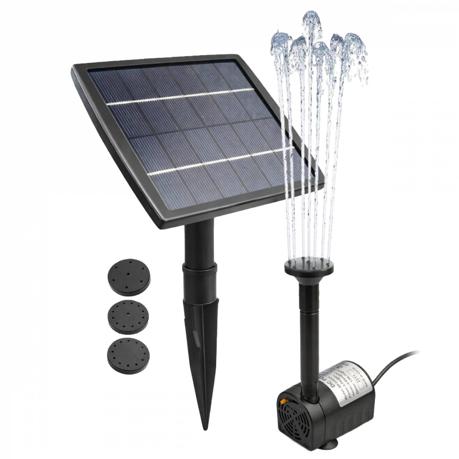 Linxor - Pompe à eau solaire pour fontaine, piscine, bassin extérieur de jardin avec câble de 3m - Noir - Linxor - Imagen 1