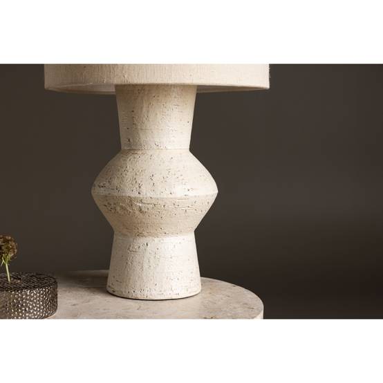 Lampe à Poser en Terre Cuite "Valon" 52cm Ivoire - Image 3
