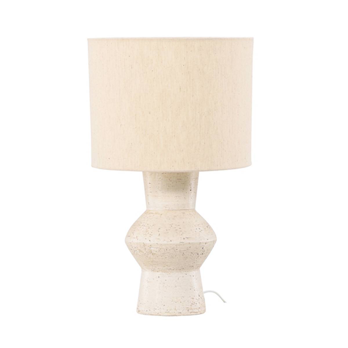 Lampe à Poser en Terre Cuite "Valon" 52cm Ivoire - Image 1