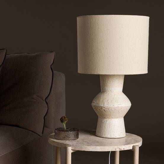 Lampe à Poser en Terre Cuite "Valon" 52cm Ivoire - Image 2