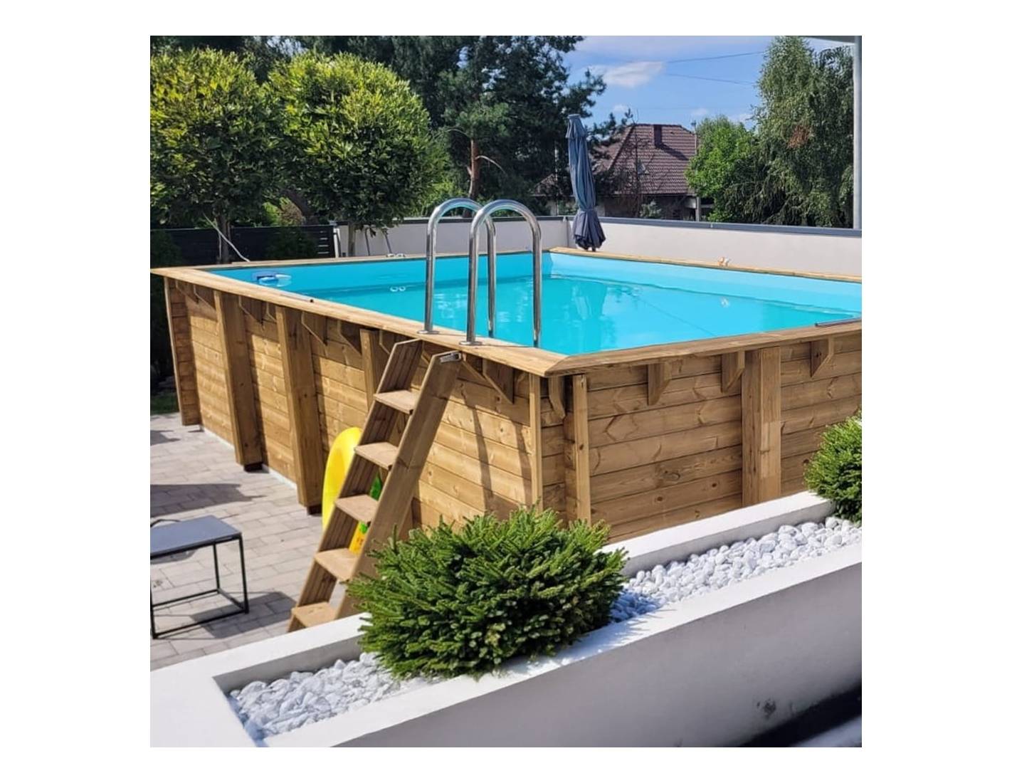 Altanka - Piscine en bois Aqua 8.5x4.35 - H.1.45 m fixations à sceller - BAS7309OSPI+SZA - Imagen 5