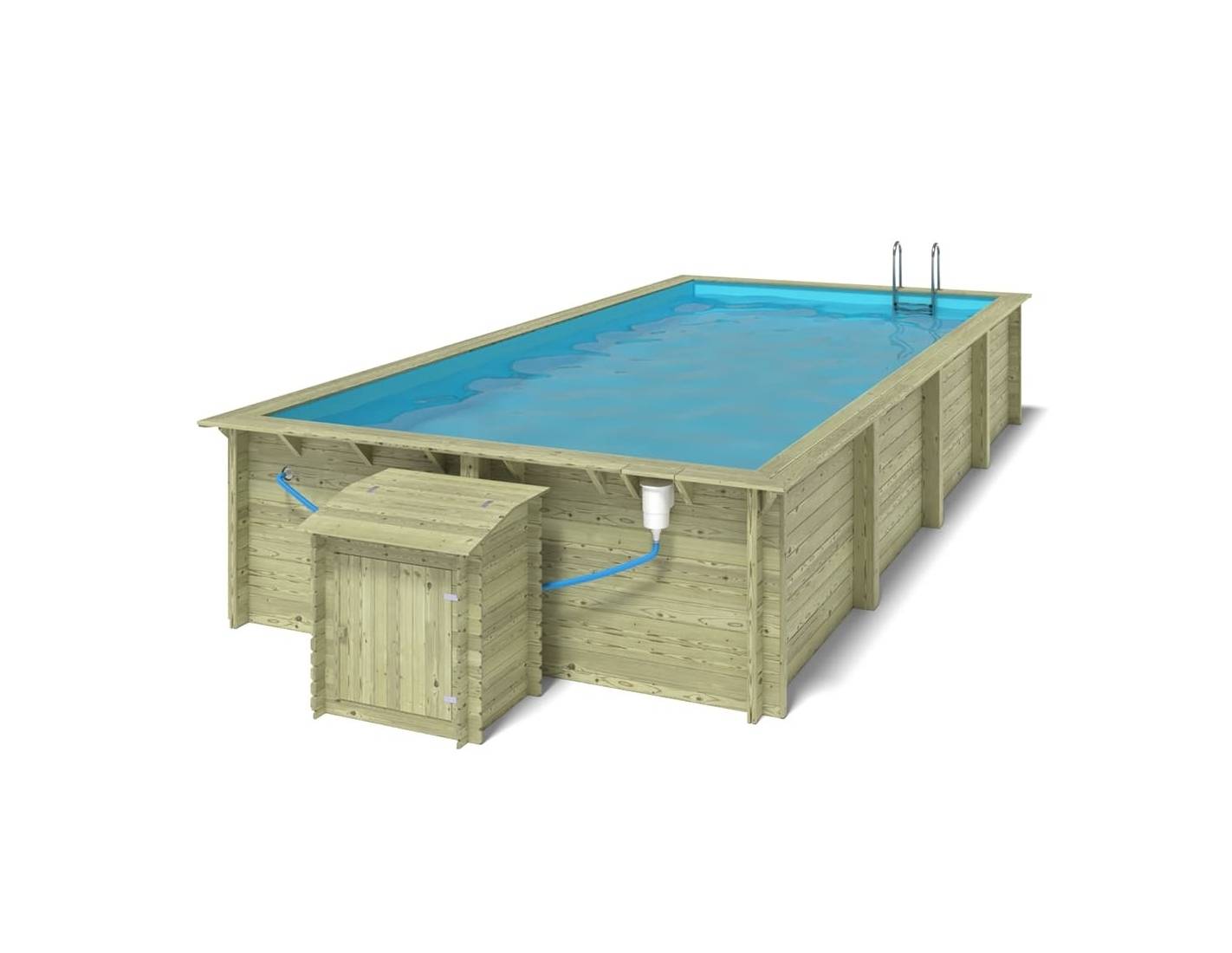 Altanka - Piscine en bois Aqua 8.5x4.35 - H.1.45 m fixations à sceller - BAS7309OSPI+SZA - Imagen 3