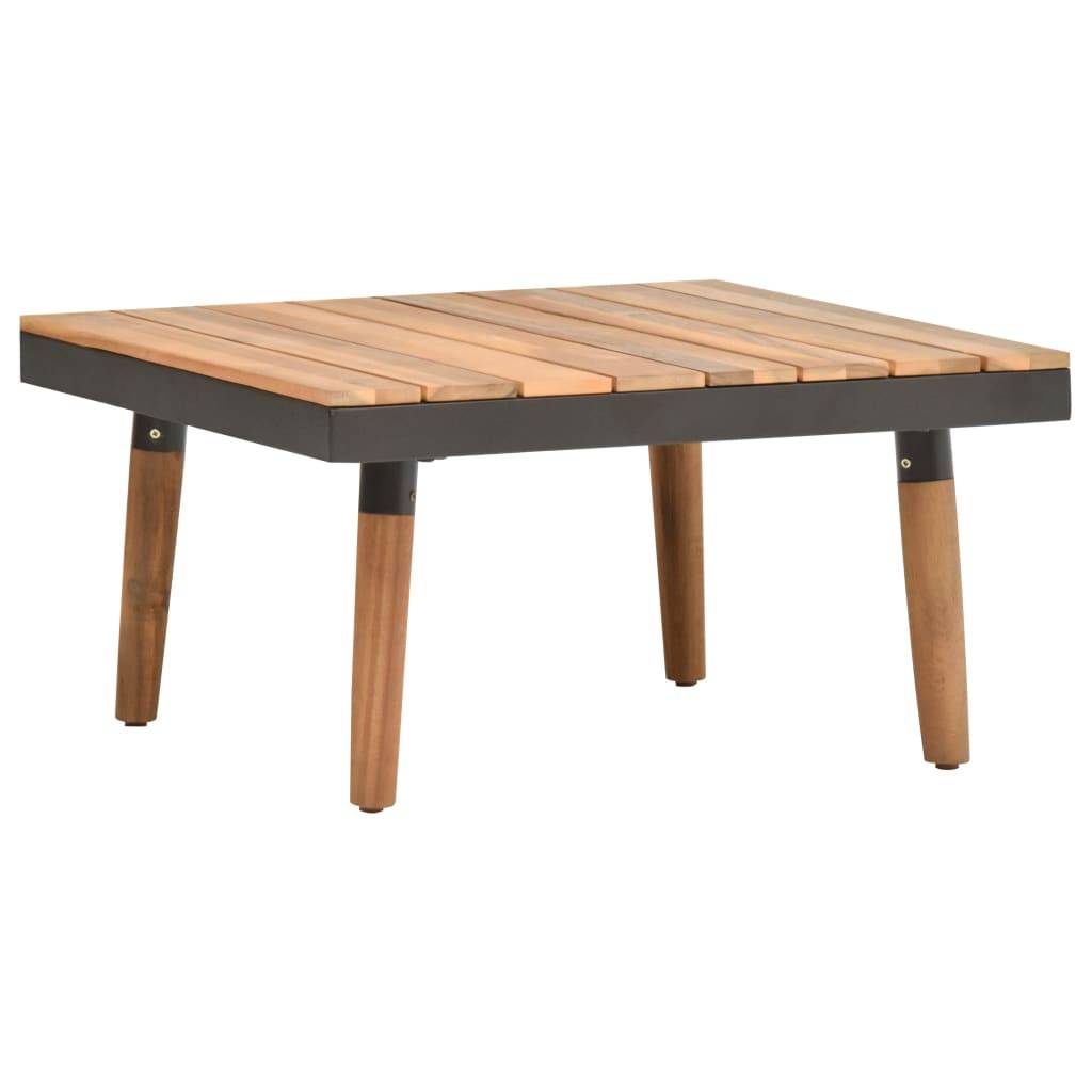 Salon de jardin meuble d'extérieur ensemble de mobilier 4 pièces avec coussins bois d'acacia solide - Image 3
