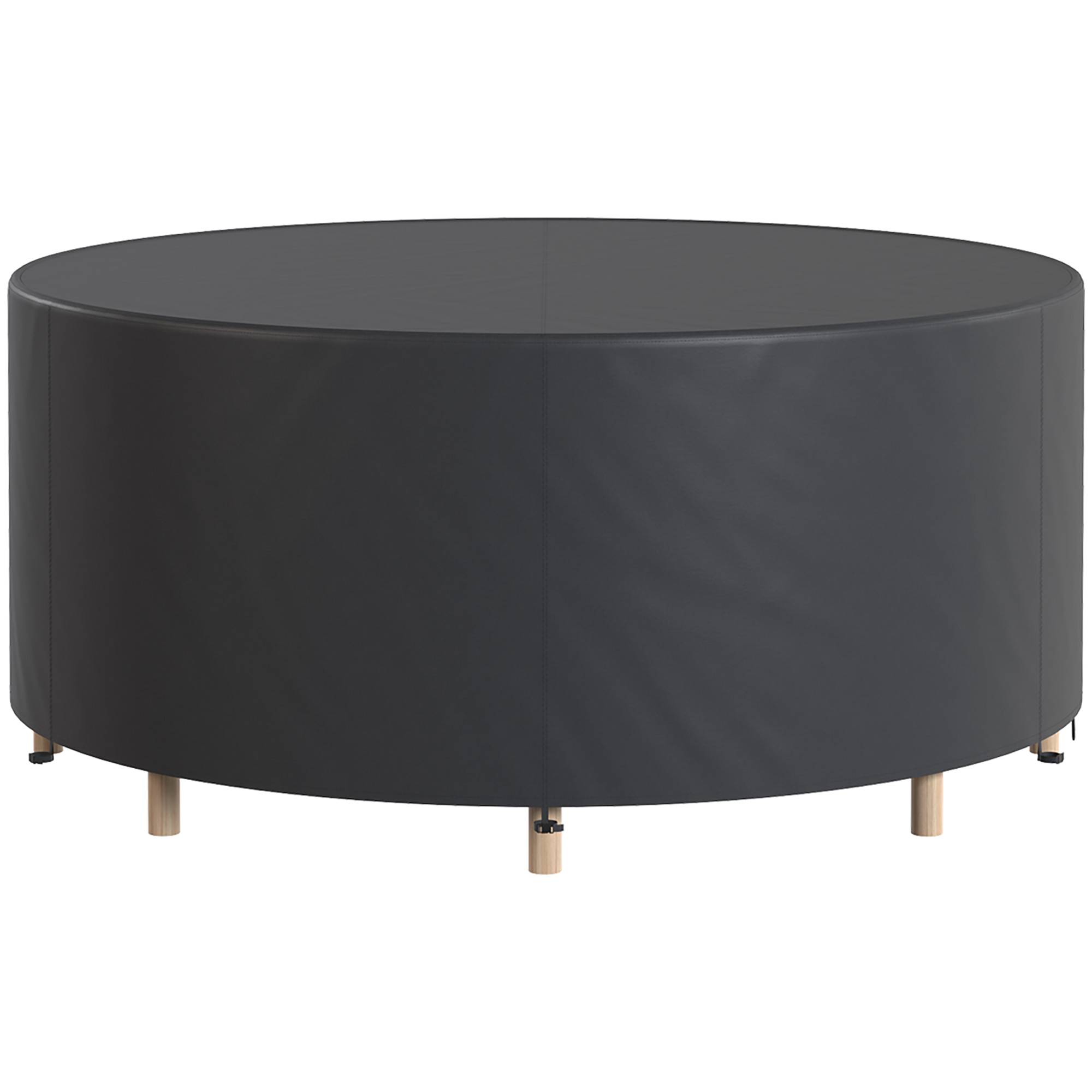 Housse de mobilier de jardin imperméable pour table ronde, tissu Oxford 420D pour jardin extérieur, Ø200 x 80 cm, noir