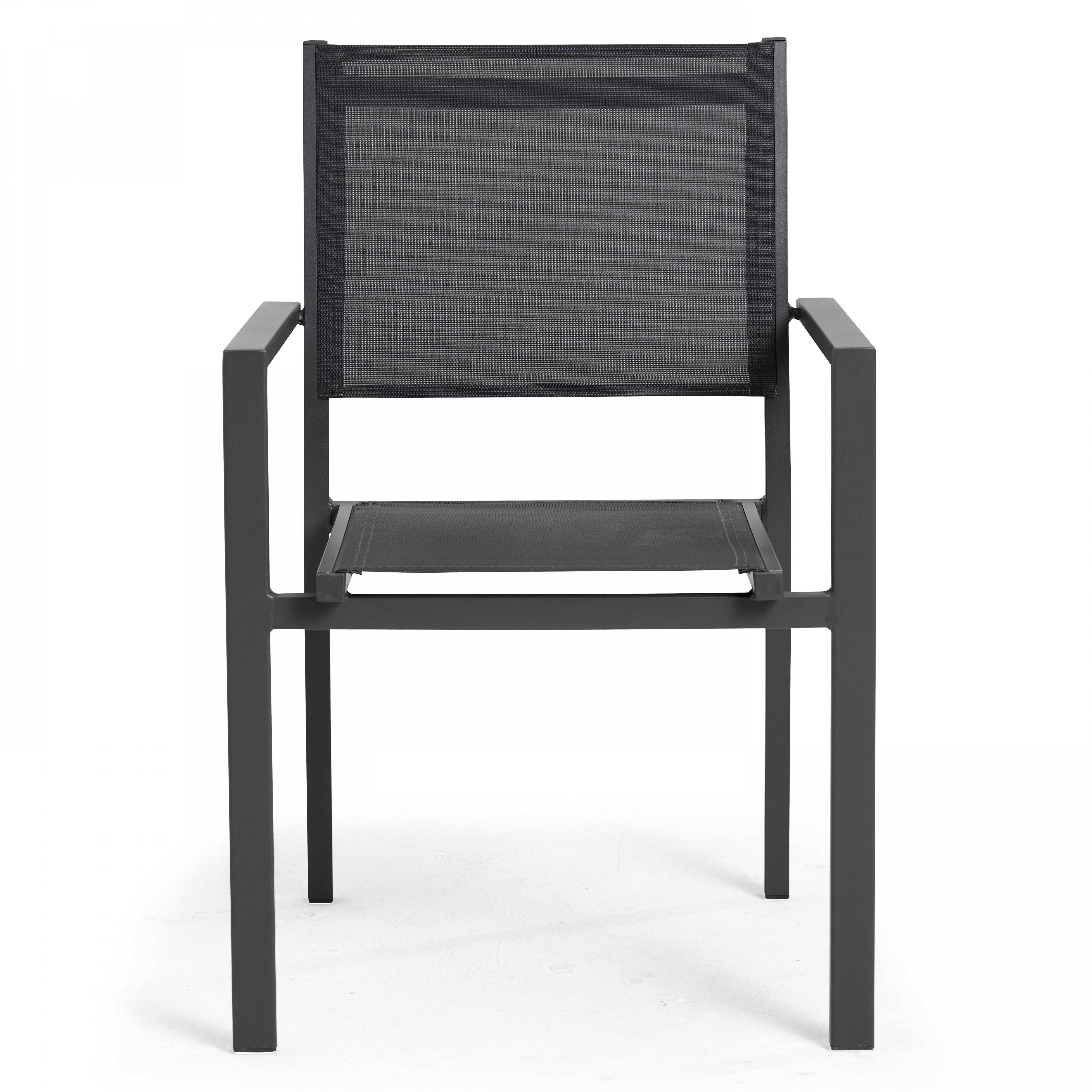 Oviala - Lot de 2 fauteuils de jardin aluminium et textilène gris Nice - Oviala - Imagen 5
