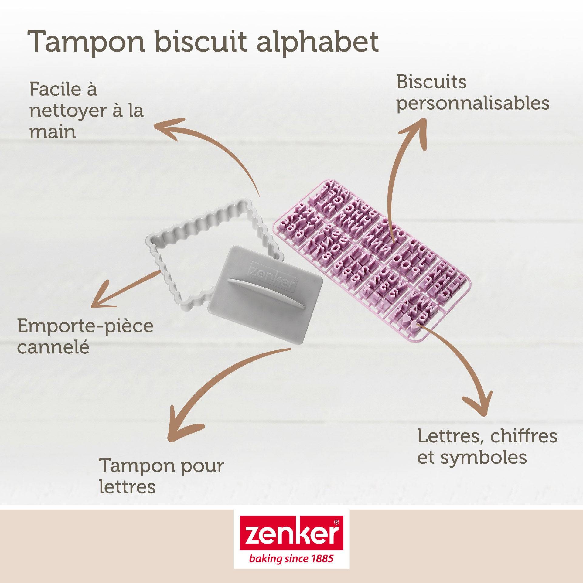 Lot de 2 tampons alphabet pour biscuit Zenker Smart Pastry - Image 3