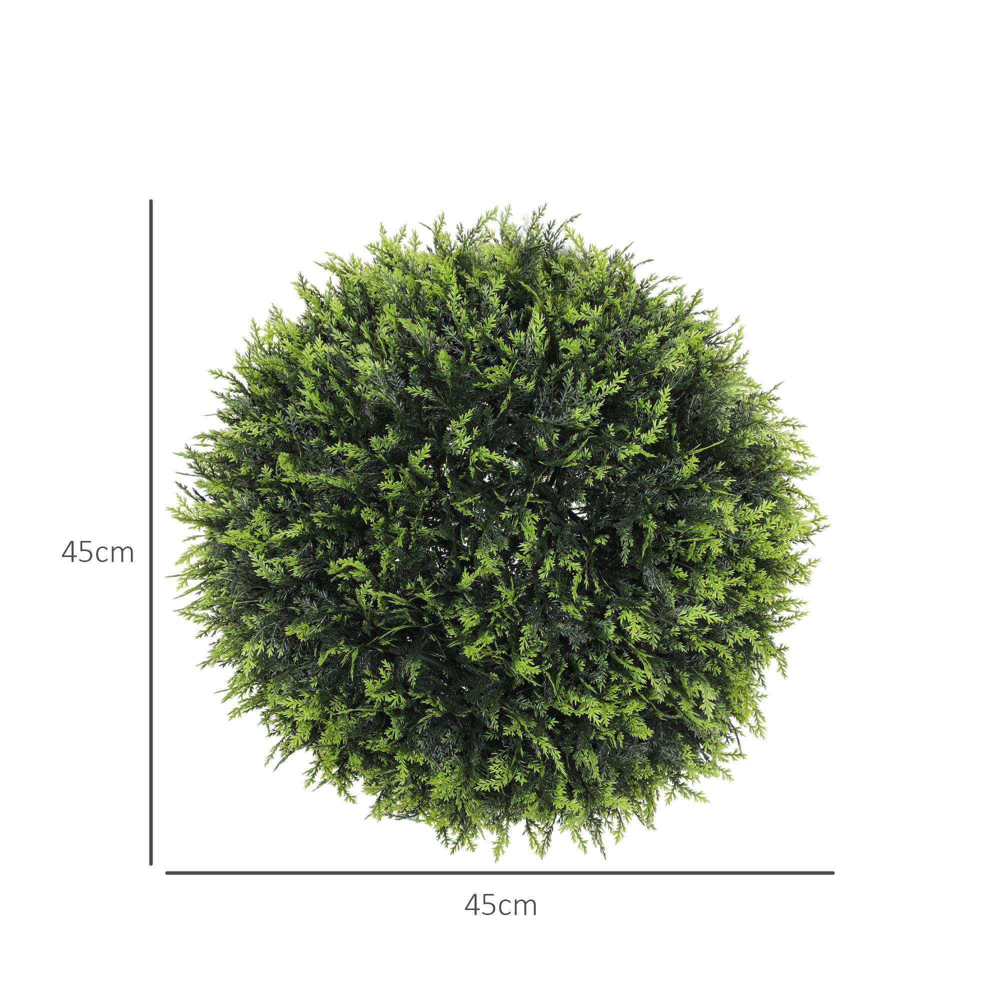 Boule Cèdre Artificielle Lot 2 Plastique Jardin Entrée Paysagisme Moderne 45cm Vert - ComfortXL Outdoor Living - Image 5