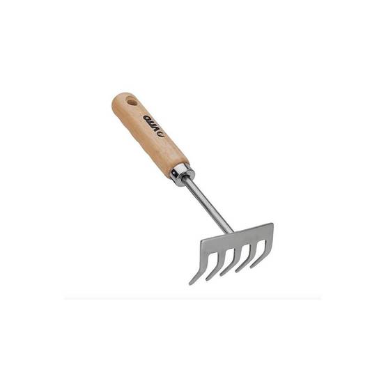 Rateau de jardin 5 dents Manche bois Inox et Fer forgé à la main VITO - Imagen 1