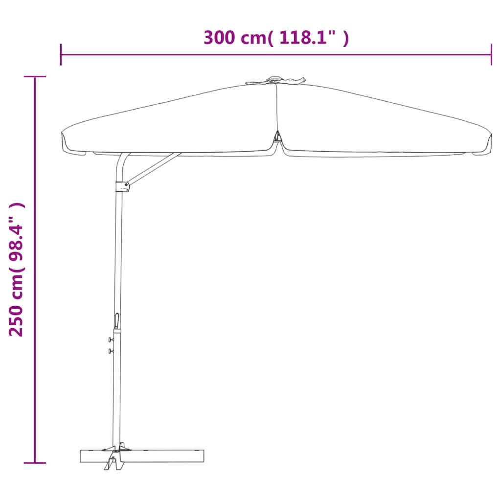 Helloshop26 - Parasol d'extérieur avec mât en acier 300 cm taupe - Imagen 5