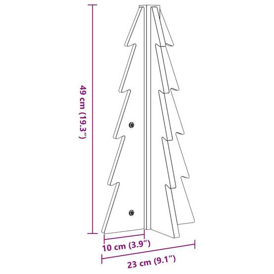Petit Sapin de Noël en Bois Rustique à Poser Décoration Intérieur 49 cm – ComfortXL Outdoor Living - Image 8