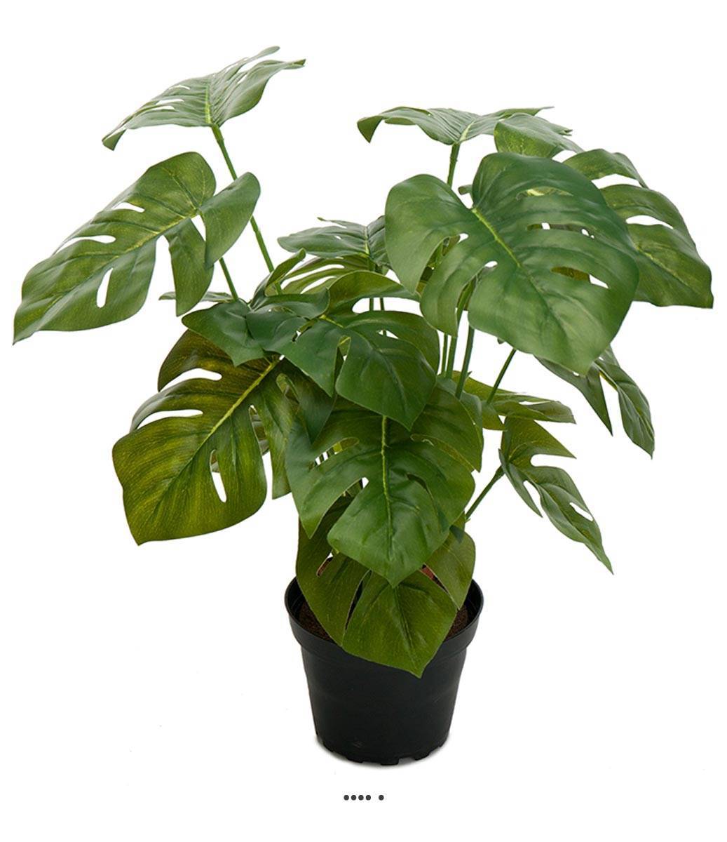Artificielles - Philodendron artificiel en pot H 35 cm feuillage tergal - Imagen 1