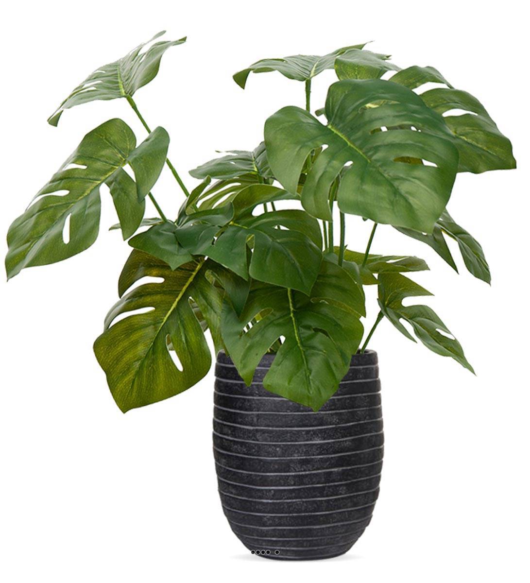 Artificielles - Philodendron artificiel en pot H 35 cm feuillage tergal - Imagen 4