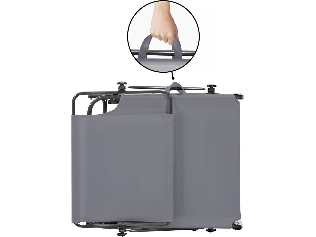 Lot De 2 Bains De Soleil Pliable "lazy" - Avec Pare Soleil - Gris -habitat Et Jardin - Image 3