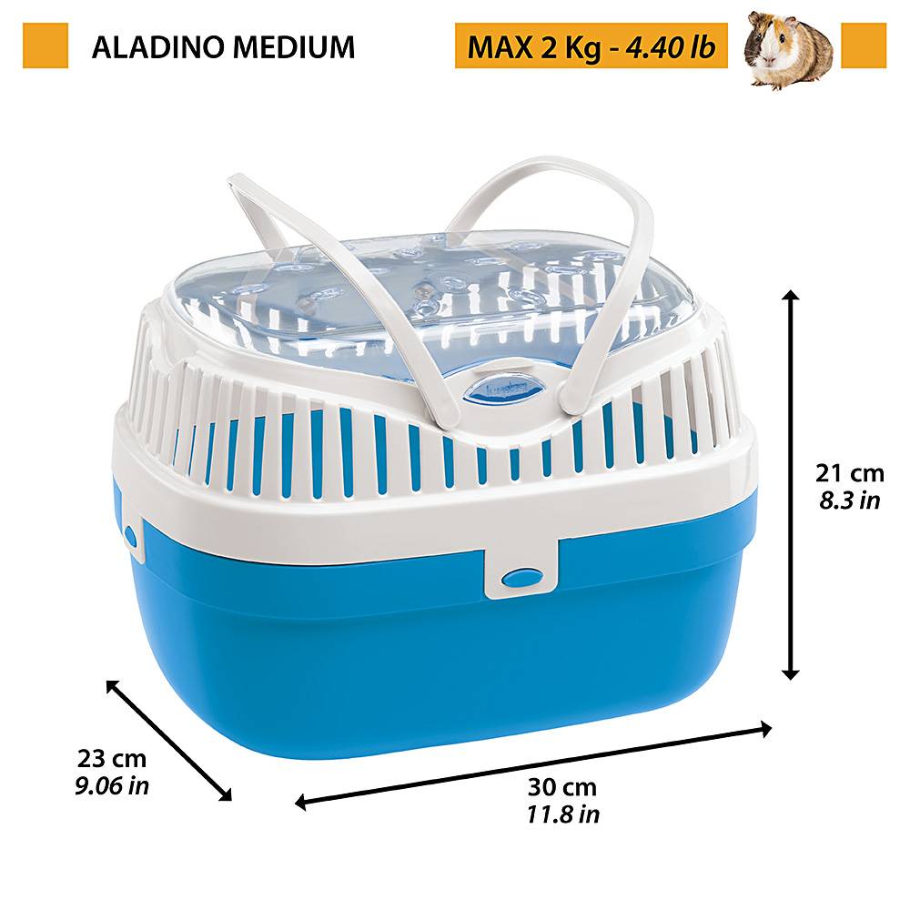 Ferplast - Ferplast Transport pour cochons d'inde et autres rongeurs ALADINO MEDIUM Cage de transport pour animaux domestiques, rongeurs, cochons d'inde, - Imagen 2