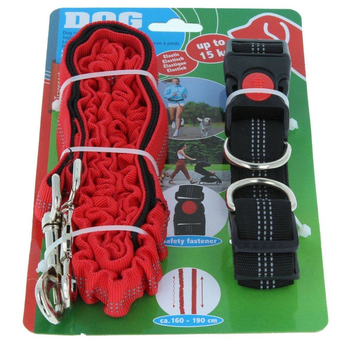 Harnais et Laisse pour chien 190 cm Ceinture réglable 55 à 90 cm Longe Elastique Balade Jogging KZ GARDEN - Imagen 8