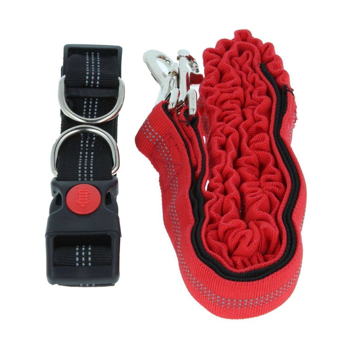 Harnais et Laisse pour chien 190 cm Ceinture réglable 55 à 90 cm Longe Elastique Balade Jogging KZ GARDEN - Imagen 9