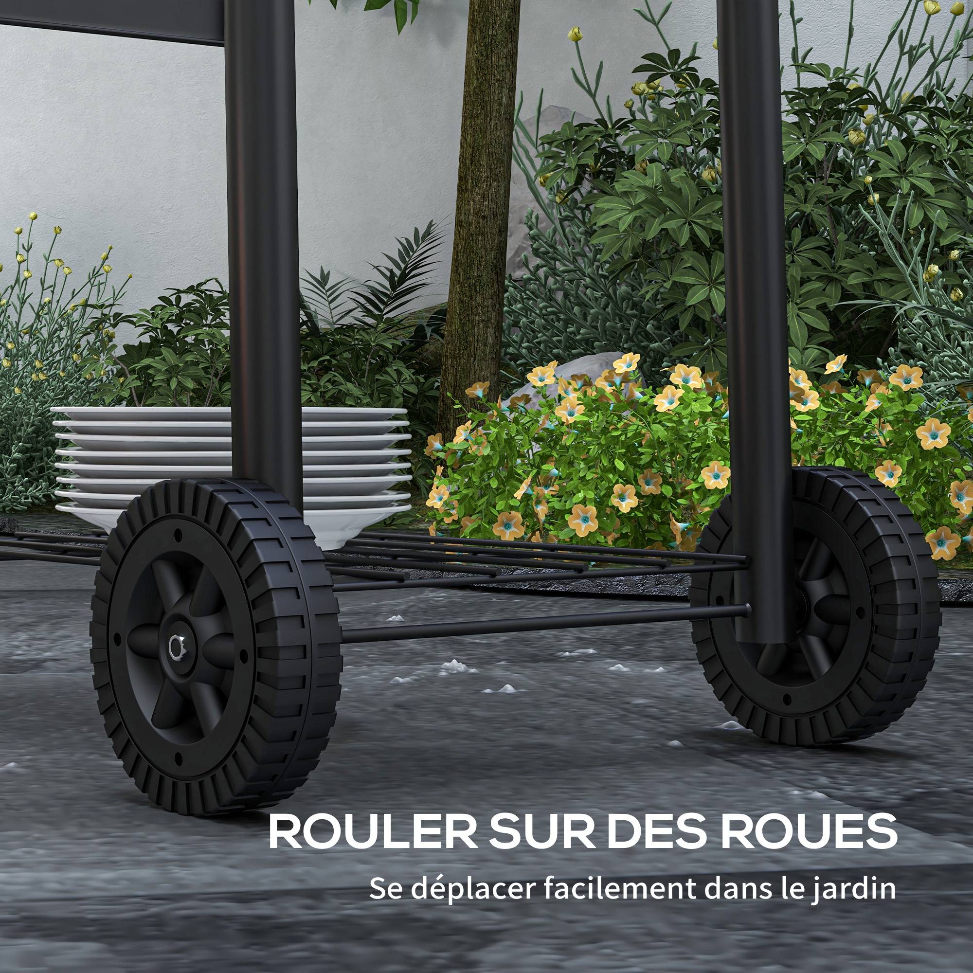 ComfortXL - Barbecue à charbon chariot métal jardin couvercle thermomètre cheminée noir 83 cm - ComfortXL Outdoor Living - Image 9