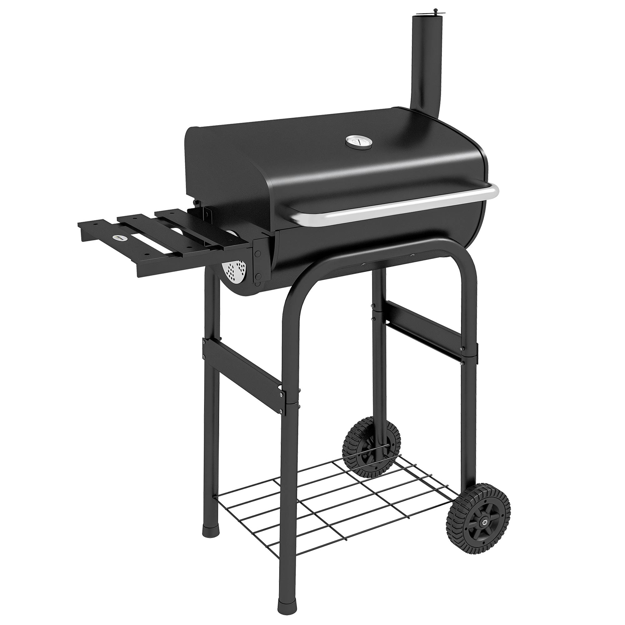 ComfortXL - Barbecue à charbon chariot métal jardin couvercle thermomètre cheminée noir 83 cm - ComfortXL Outdoor Living - Image 1
