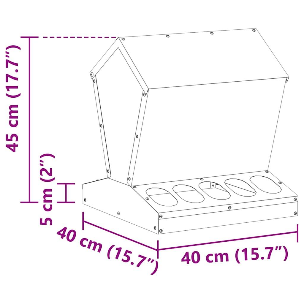 Nourrisseur Volaille Acier Galvanisé Étanche 5kg Argent - ComfortXL Outdoor Living - Image 7